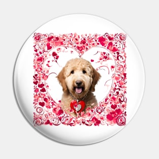 Goldendoodle Be Mine Valentine Pin