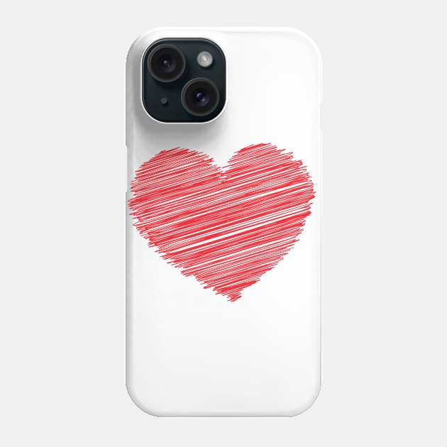 RED HEART SCRIBBLES Pop Art Phone Case by BruceALMIGHTY Baker