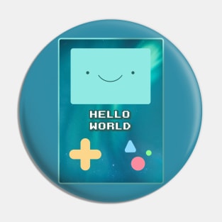 Bmo Hello World Adventure Time Space Galaxy Stars Aurora Pin