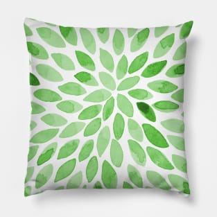 Watercolor brush strokes - green Pillow