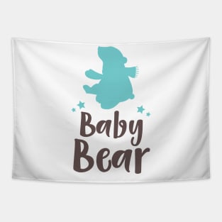 Baby Bear, Bear Cub, Cute Bear, Little Bear - Blue Tapestry