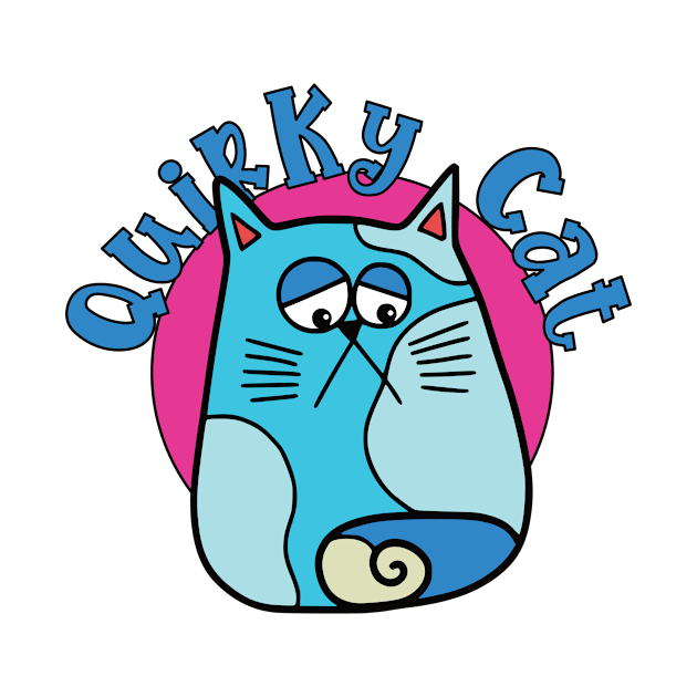 Quirky Cat Sad Blue Cat by Dallen Fox