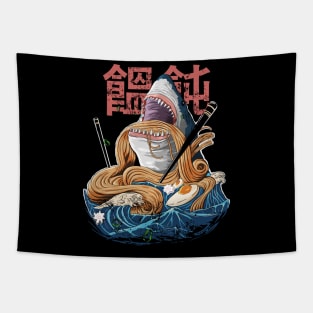 Japanese Ramen Miso Udon with Shark Tapestry
