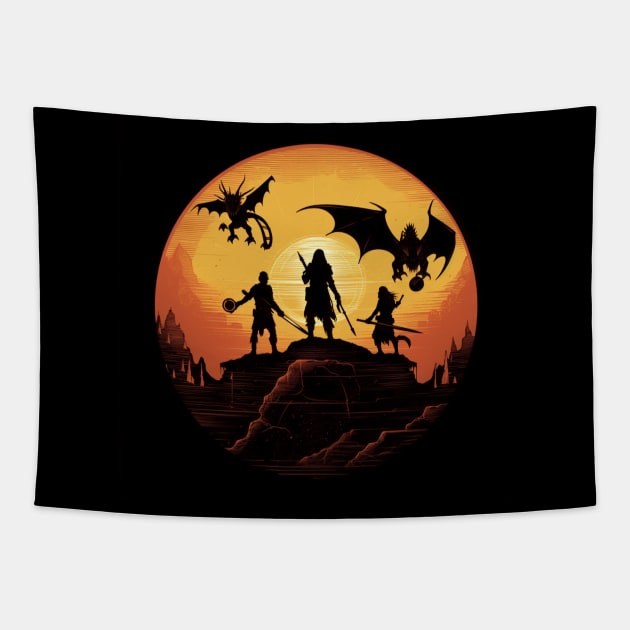 Epic Fantasy Skyline Design Tapestry by SzlagRPG