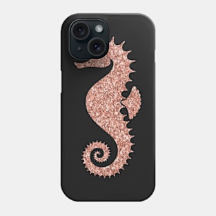 Rose Gold Faux Glitter Seahorse Phone Case