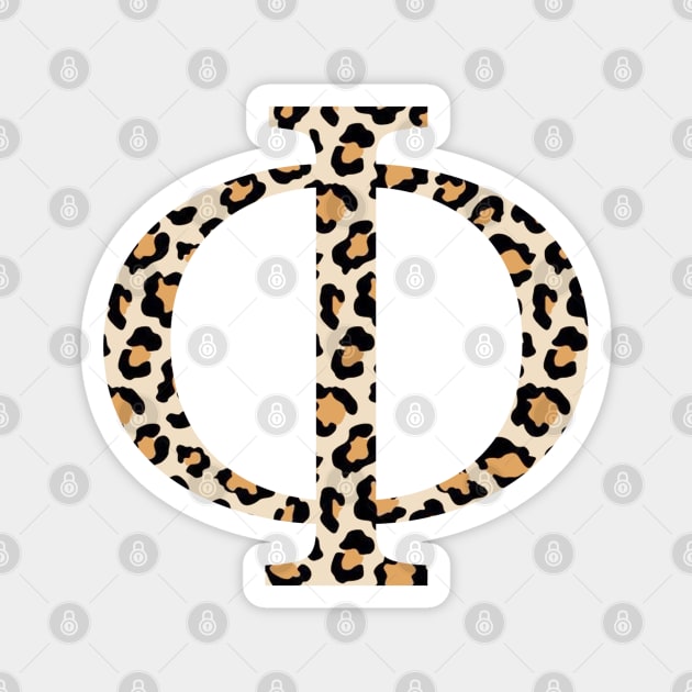 Phi Cheetah Letter Magnet by AdventureFinder