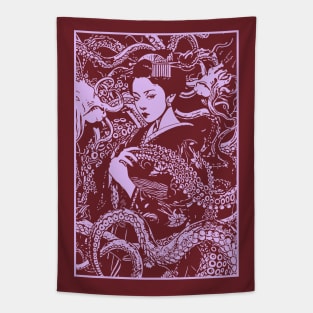 Geisha with yokai tentacles Tapestry