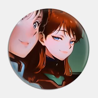 Smug Asuka Evangelion Meme Pin