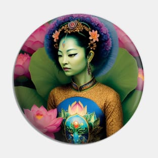 Green Tara Goddess Pin