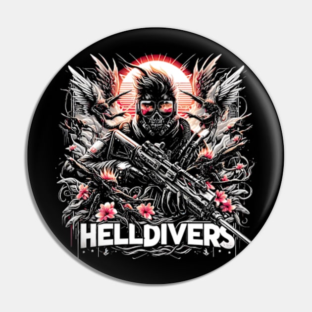 dynamic composition of Helldivers fighting against a swarm of insect-like aliens - fantasy Pin by StyleTops