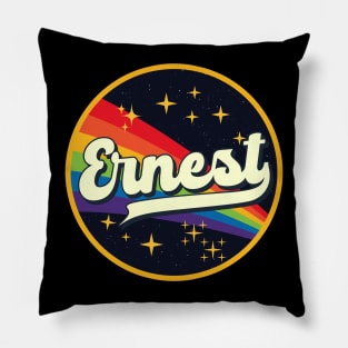 Ernest // Rainbow In Space Vintage Style Pillow