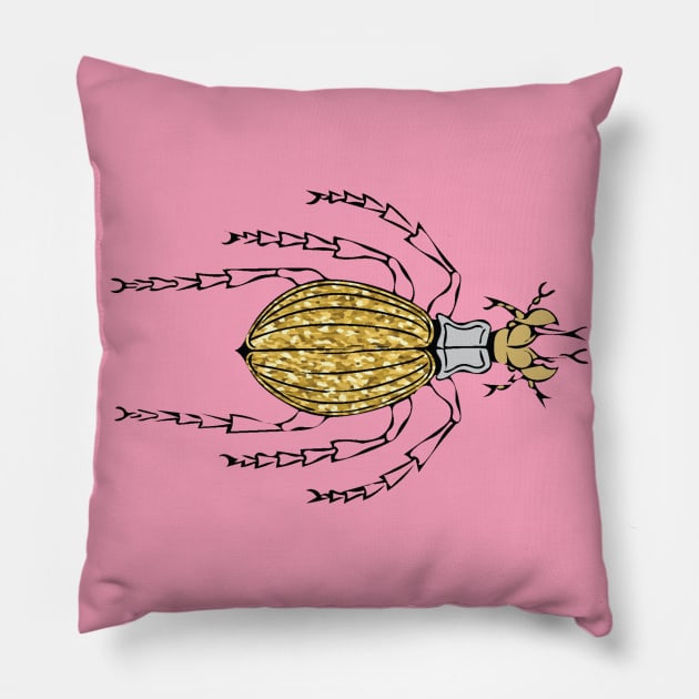 Bugging Fancy Beetle I Insect Pillow by Art by Ergate