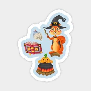 Cute Wizard Squirrel Magnet