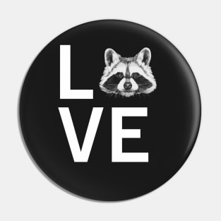 LOVE Raccoon Pin