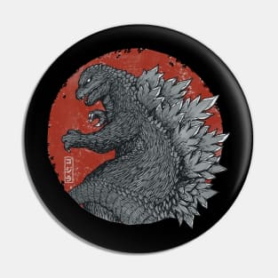 chibi godzilla red moon Pin