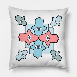 Hamsa hand eye pattern 2. modern-mystic, decor, TeePublic. Pillow