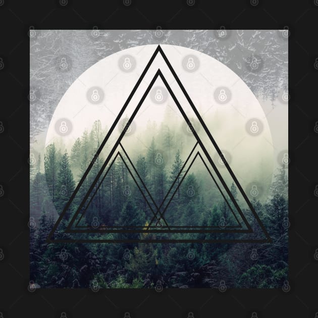 Geometric Misty Forest by LylaLace Studio