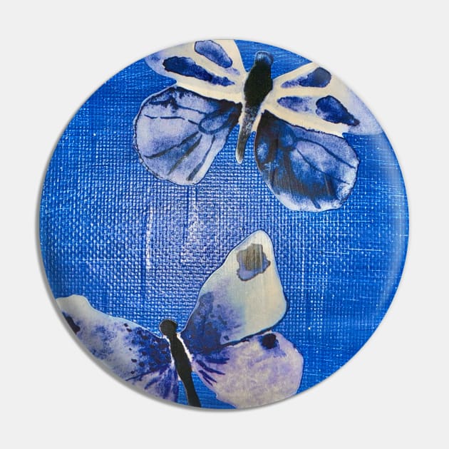 Blue Butterflies Art Pin by courtneylgraben