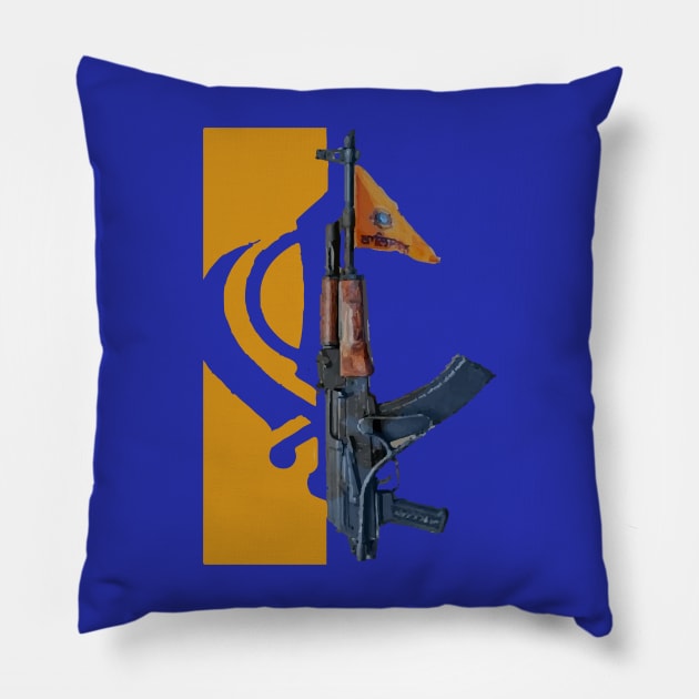 Khalistan AK47 Pillow by inkstyl