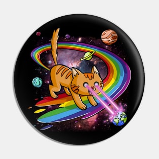 Cute Space Cat Eye Lasers and Rainbow Farts Pin