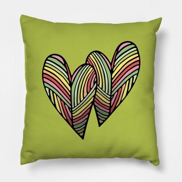 Two Hearts Pillow by majoihart