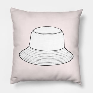 White Bucket Hat Design Pillow