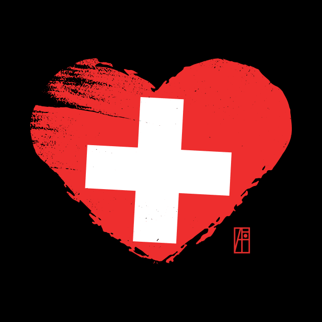 I love my country. I love Switzerland. I am a patriot. In my heart, there is always the flag of Switzerland by ArtProjectShop