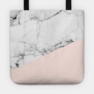 Real White Marble Half Salmon Pink Tote