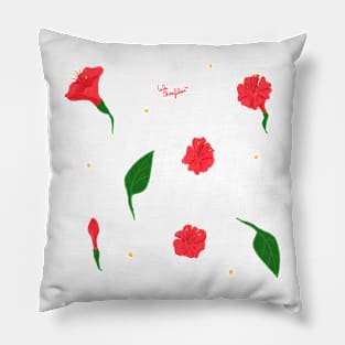 Mirabilis Flower Pattern Pillow