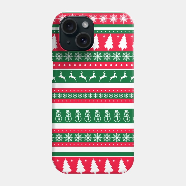 Christmas Themed Wrapping Paper Pattern Phone Case by eighttwentythreetees