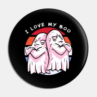 I Love My Boo Halloween Design Pin