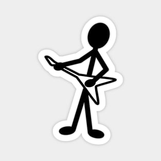 Guitarist Flying V Musician Stick Figure Magnet