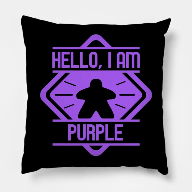 Hello I Am Purple Board Games Addict Pillow by pixeptional