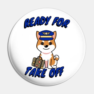 Cute Orange dog is a pilot Pin