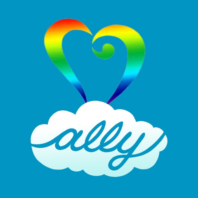 Rainbow Heart LGBT Ally Shirt by AdrienneAllen