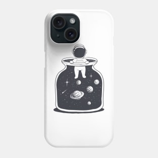 Hand drawn Astronaut is in a jar with space Phone Case