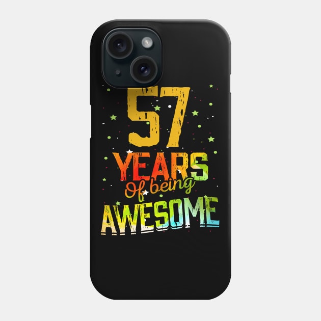 57 Years Of Being Awesome Gifts 57th Anniversary Gift Vintage Retro Funny 57 Years Birthday Men Women Phone Case by nzbworld