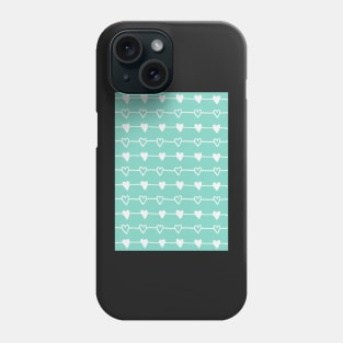 Hand Drawn Hearts - Light Cyan Phone Case