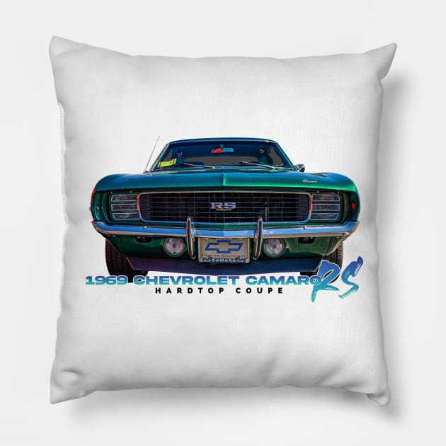 1969 Chevrolet Camaro RS Hardtop Coupe Pillow by Gestalt Imagery