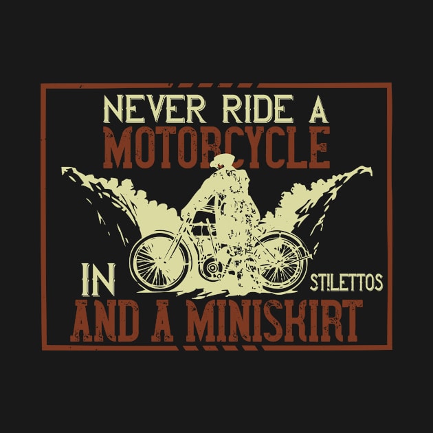 Never ride a motorcycle in stilettos and a miniskirt by TS Studio