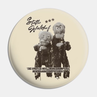 Retro Vintage - Statler and Waldorf For President 2024 Pin