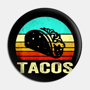 Vintage Tacos Shirt Sunset Pin