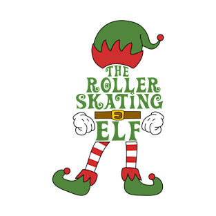 The Roller Skating Elf Christmas Family Matching Outfits Group Attire T-Shirt