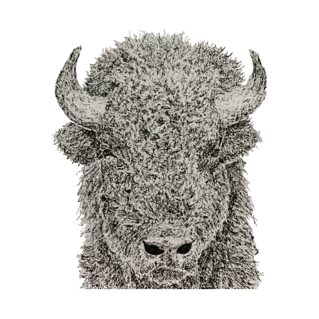 Dotwork Bison Art Print by DrawWithSacha