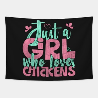 Just A Girl Who Loves Chickens Farmers Gift product Tapestry