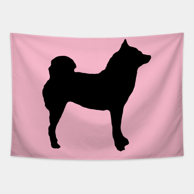 Lilly the Shiba Inu Silhouette - Black on Pink Tapestry by shibalilly