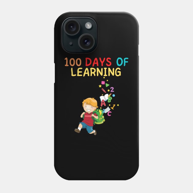 100 DAYS OF LEARNING Handsome Kawaii School Boy Fun Student Phone Case by CoolFactorMerch