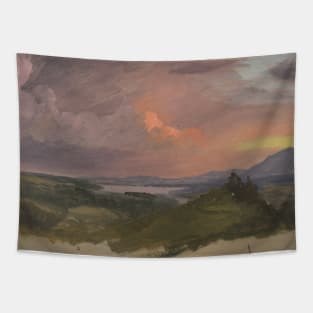 Sunset in the Hudson Valley by Frederic Edwin Church Tapestry