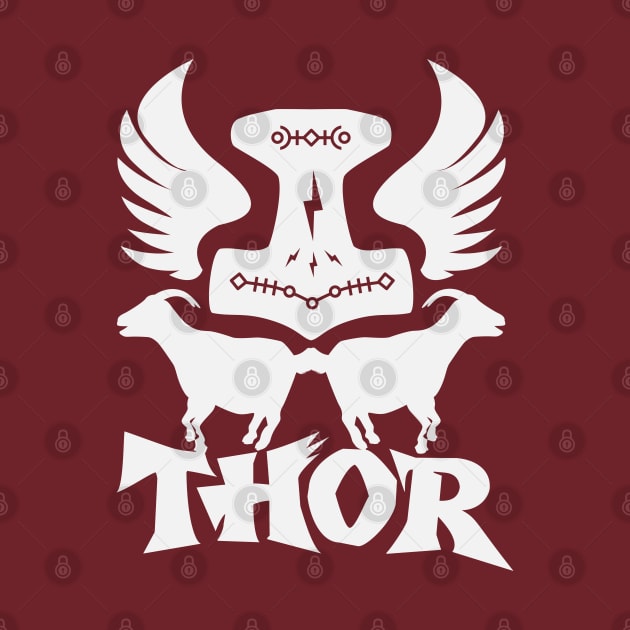 Succeed With THORS MJOLNIR GOATS EMBLEM by Odin Asatro