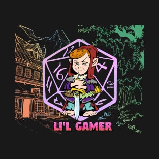 Li'l Game Girl with Background T-Shirt